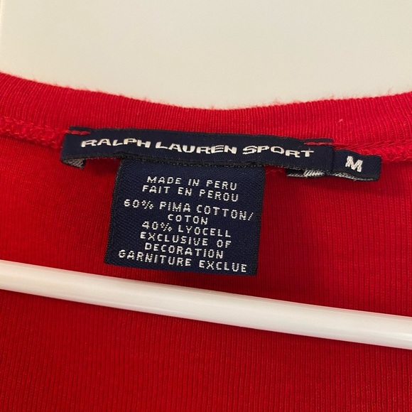 Ralph Lauren Sport Red V-Neck Long Sleeve Never Worn - Picture 3 of 3
